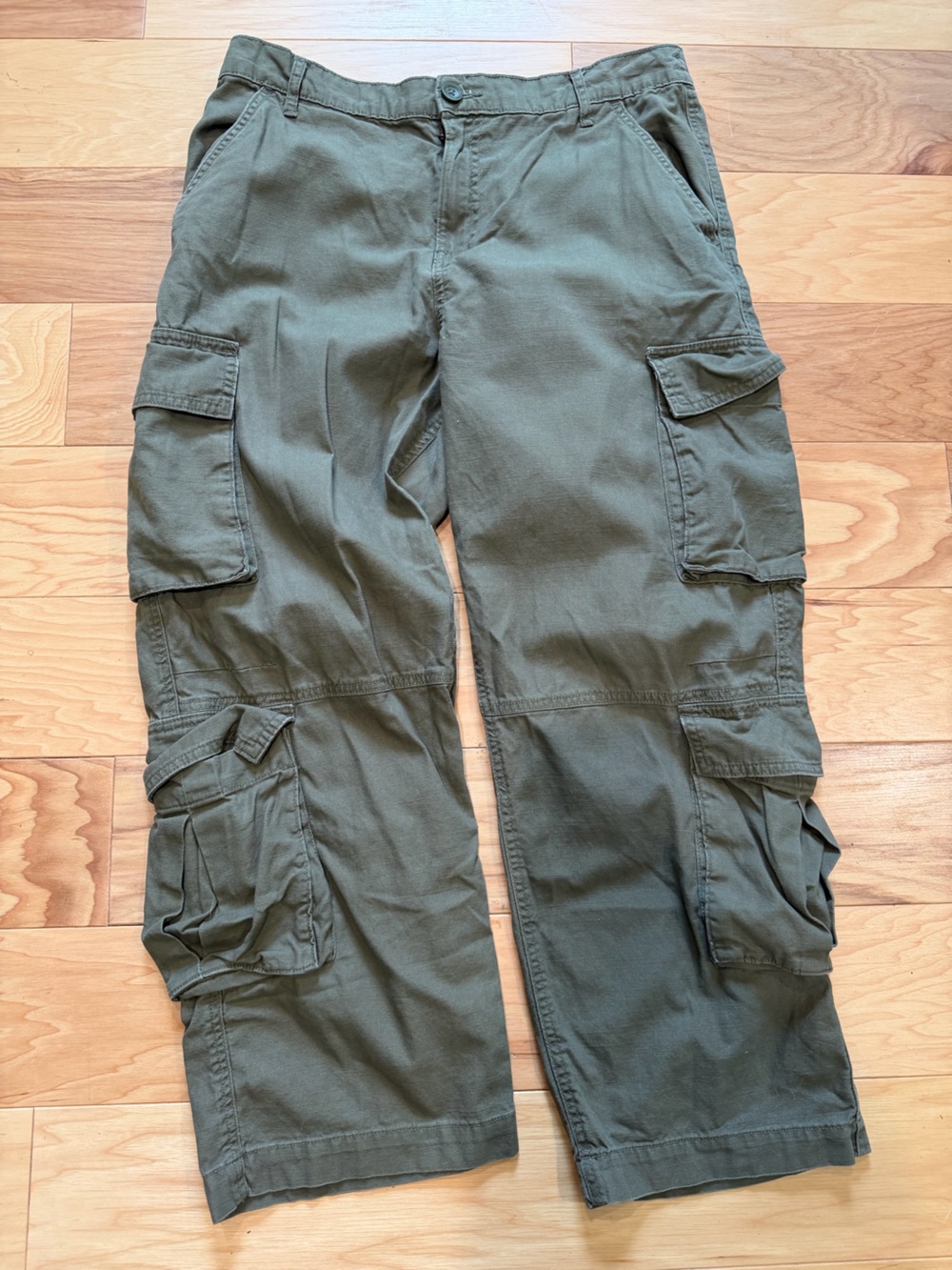 Aeropostale Women’s Large Olive Utility Cargo Pants Y2K Gorpcore Utility - Picture 2 of 10